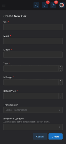 Create New Car